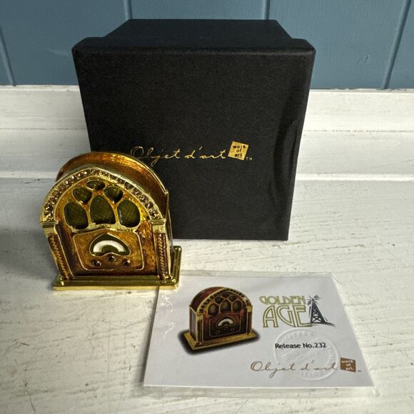 Objet d'Art Fine Collectible "Golden Age" Release # 232 Trinket Box NIB Rare - Picture 2 of 5